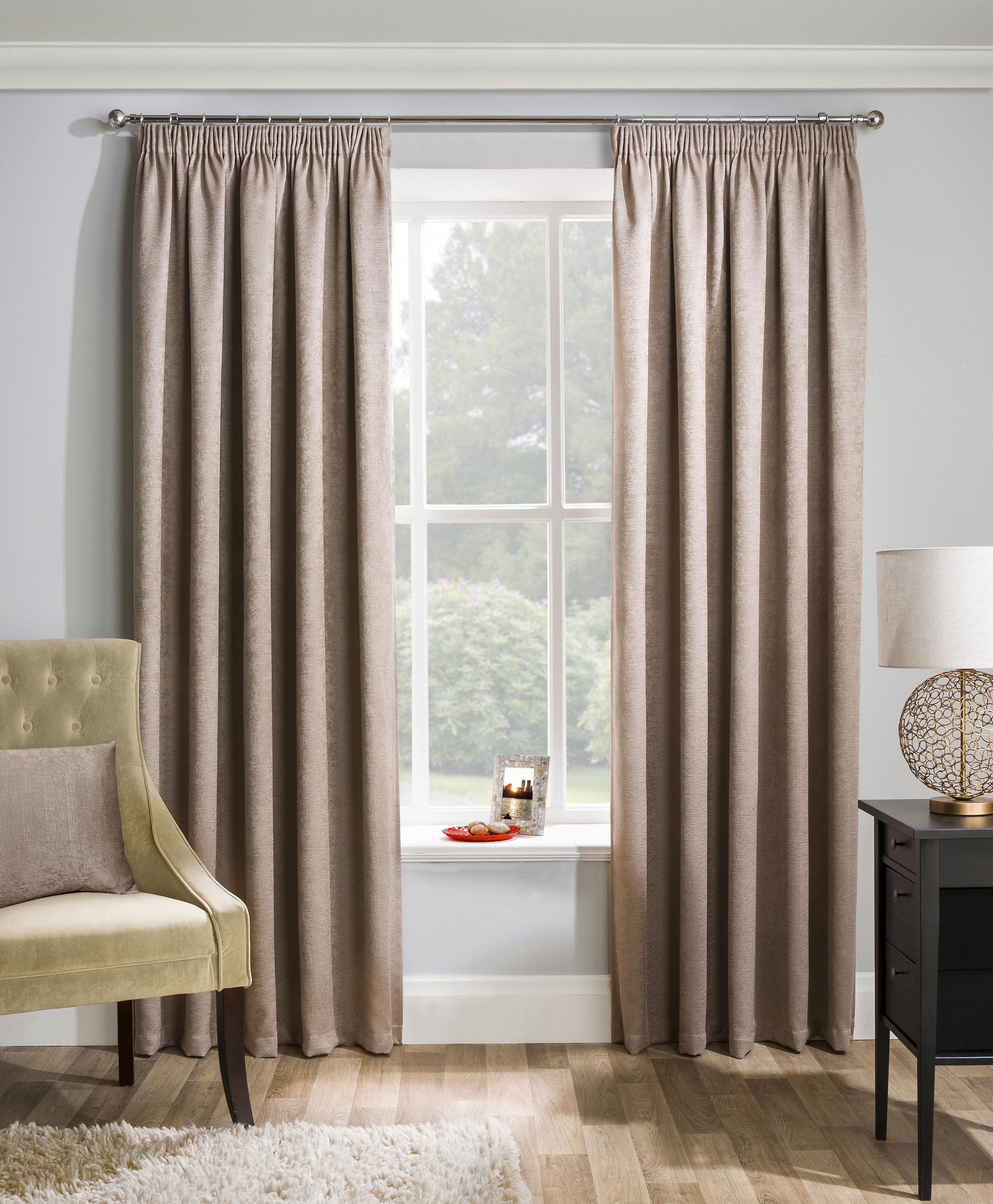 Latte Matrix Blockout Ready Made Curtains | Blockout Curtains UK ...