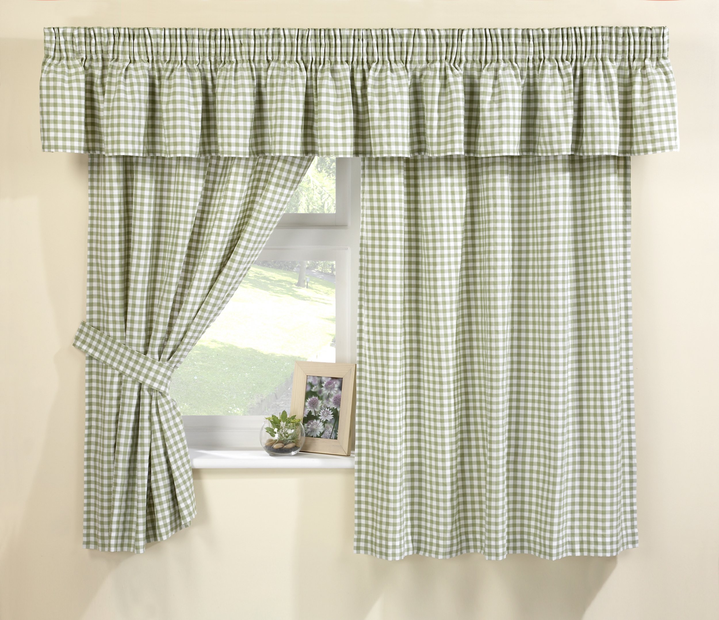 gingham kitchen curtains green        <h3 class=
