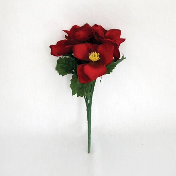 Red Christmas Rose Bush | Artificial Silk Flowers York | Connollys