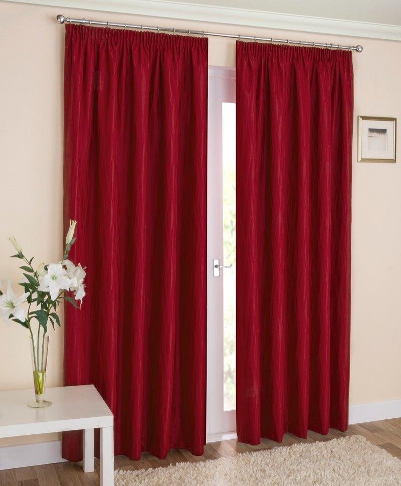 Galaxy Red Ready Made Curtains | Readymade Blockout Curtains UK ...